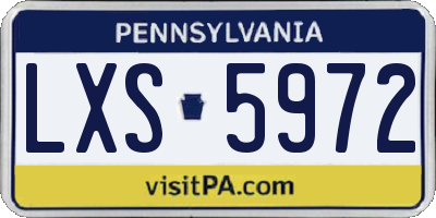 PA license plate LXS5972