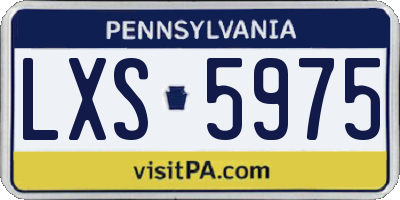 PA license plate LXS5975