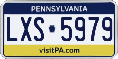 PA license plate LXS5979