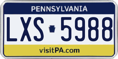 PA license plate LXS5988