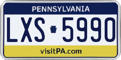 PA license plate LXS5990
