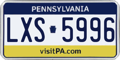 PA license plate LXS5996