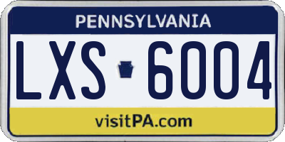 PA license plate LXS6004
