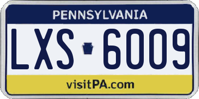PA license plate LXS6009