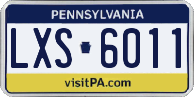 PA license plate LXS6011