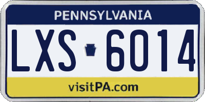PA license plate LXS6014