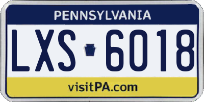 PA license plate LXS6018
