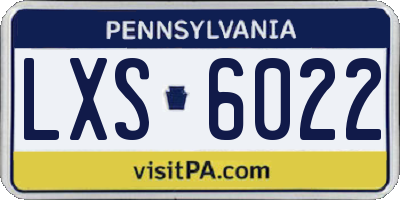 PA license plate LXS6022
