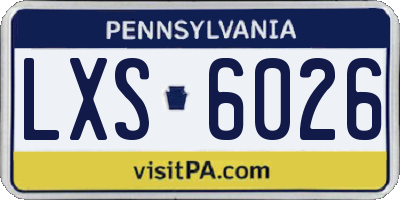 PA license plate LXS6026