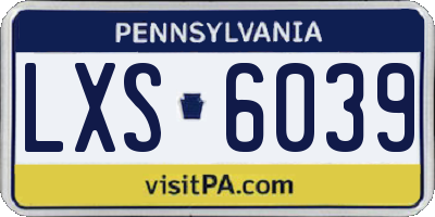 PA license plate LXS6039