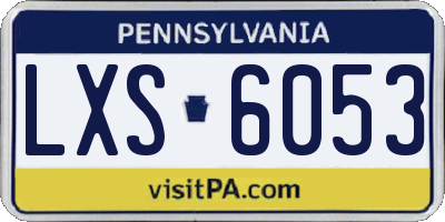 PA license plate LXS6053