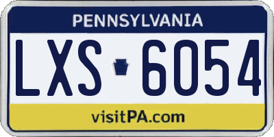 PA license plate LXS6054