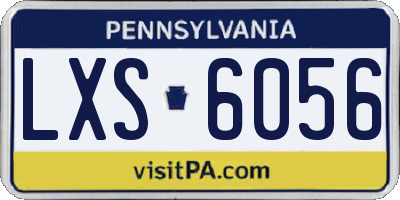 PA license plate LXS6056