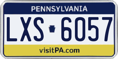 PA license plate LXS6057