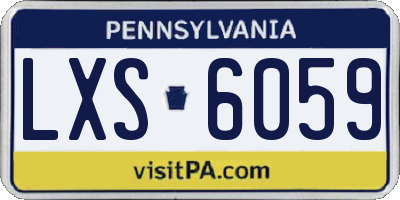 PA license plate LXS6059
