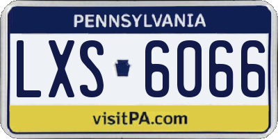 PA license plate LXS6066