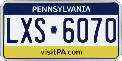 PA license plate LXS6070