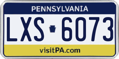 PA license plate LXS6073