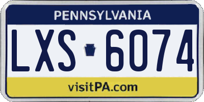 PA license plate LXS6074
