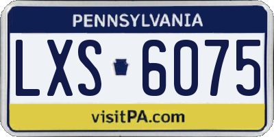 PA license plate LXS6075