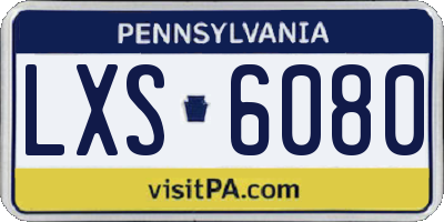 PA license plate LXS6080