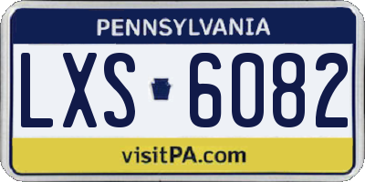 PA license plate LXS6082