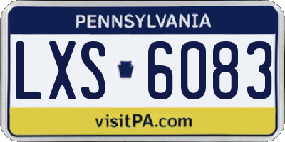 PA license plate LXS6083