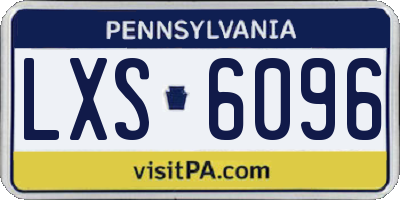 PA license plate LXS6096