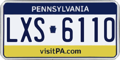 PA license plate LXS6110