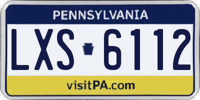 PA license plate LXS6112