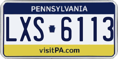 PA license plate LXS6113