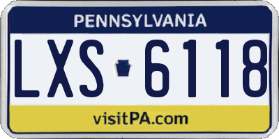 PA license plate LXS6118