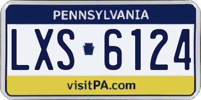 PA license plate LXS6124