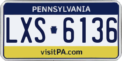 PA license plate LXS6136