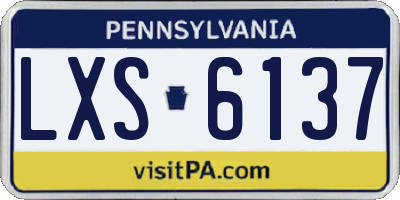 PA license plate LXS6137