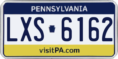 PA license plate LXS6162
