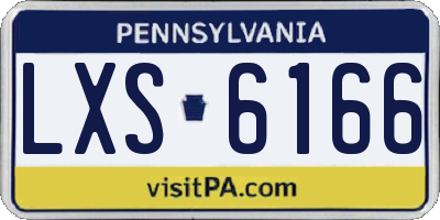 PA license plate LXS6166
