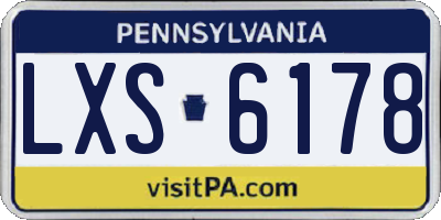 PA license plate LXS6178