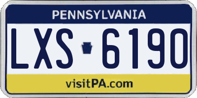 PA license plate LXS6190