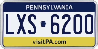 PA license plate LXS6200