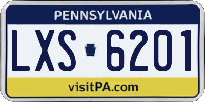 PA license plate LXS6201