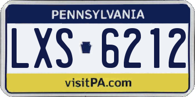 PA license plate LXS6212