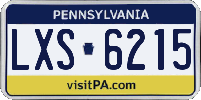 PA license plate LXS6215