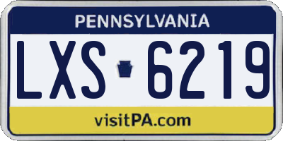PA license plate LXS6219