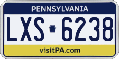 PA license plate LXS6238