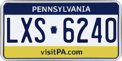 PA license plate LXS6240