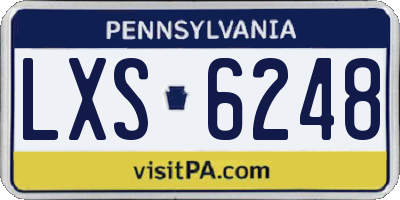 PA license plate LXS6248