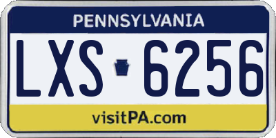 PA license plate LXS6256