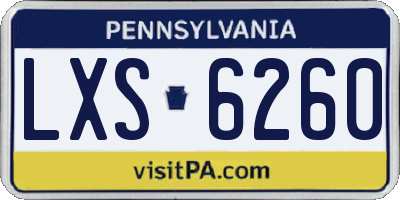 PA license plate LXS6260