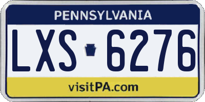 PA license plate LXS6276